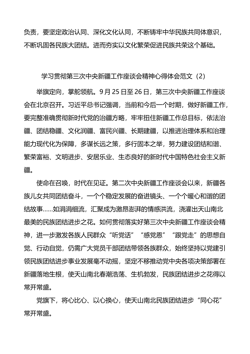 学习第三次新疆工作座谈会会议精神心得体会4篇_第2页