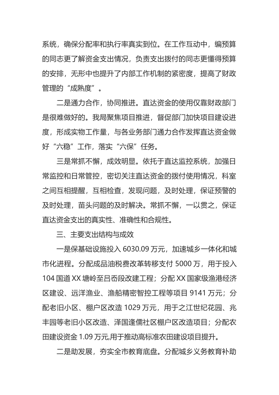 市财政局关于直达资金机制运行管理情况的总结_第2页