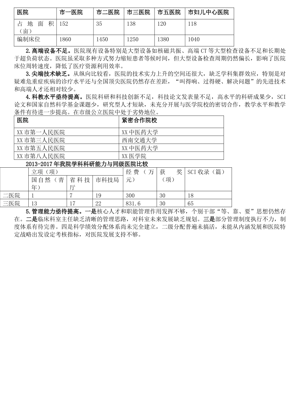 新医改背景下某医院改革发展SWOT分析及战略矩阵_第2页