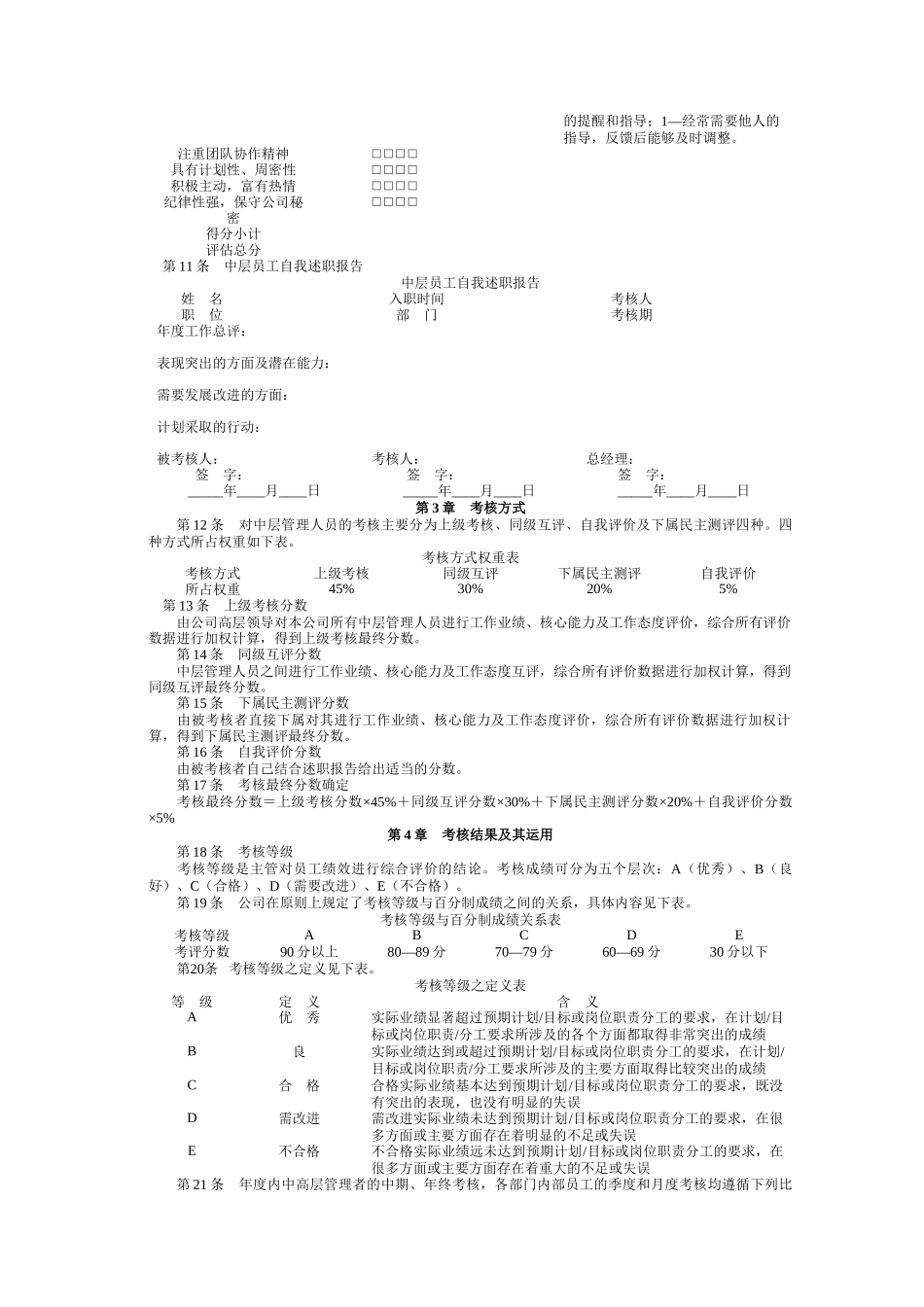 中高层人员绩效考核管理制度_第2页