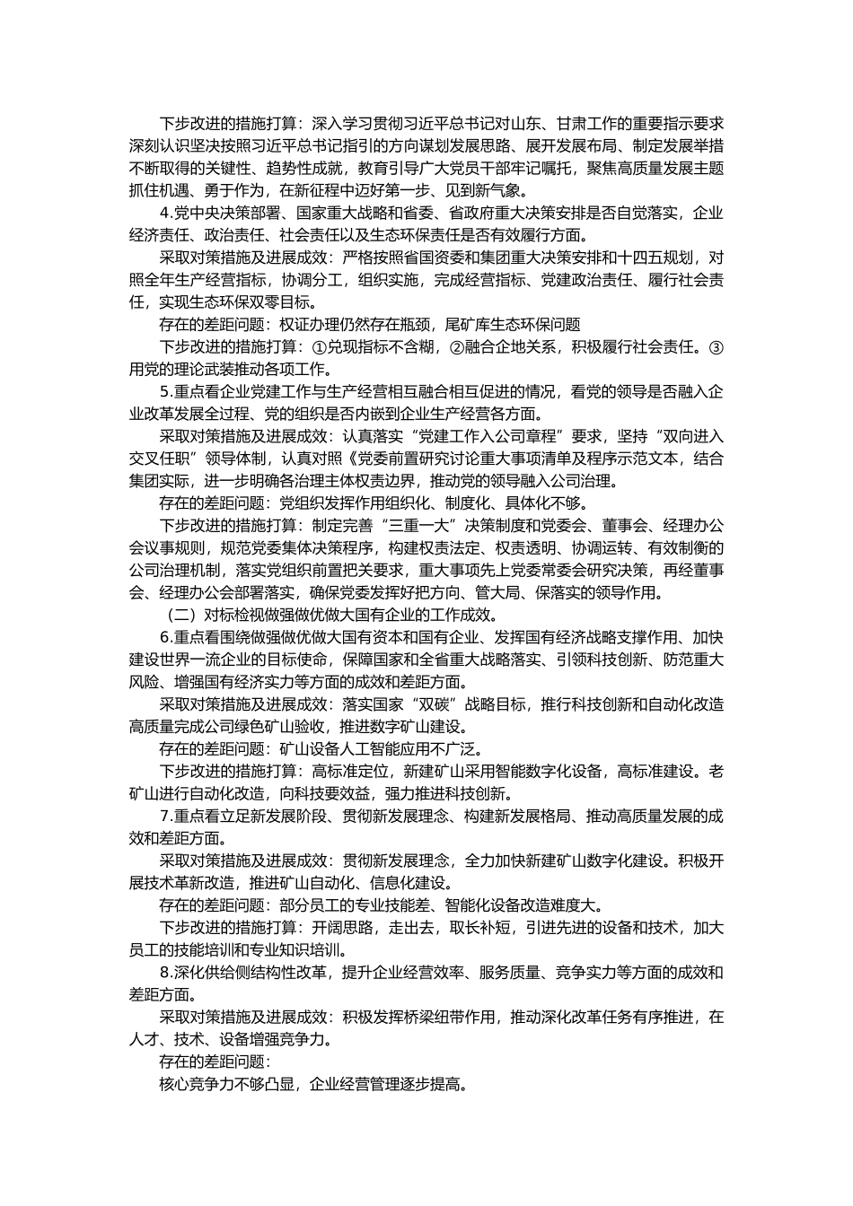 公司贯彻落实全国国有企业党的建设工作会议精神“回头看”情况报告_第2页