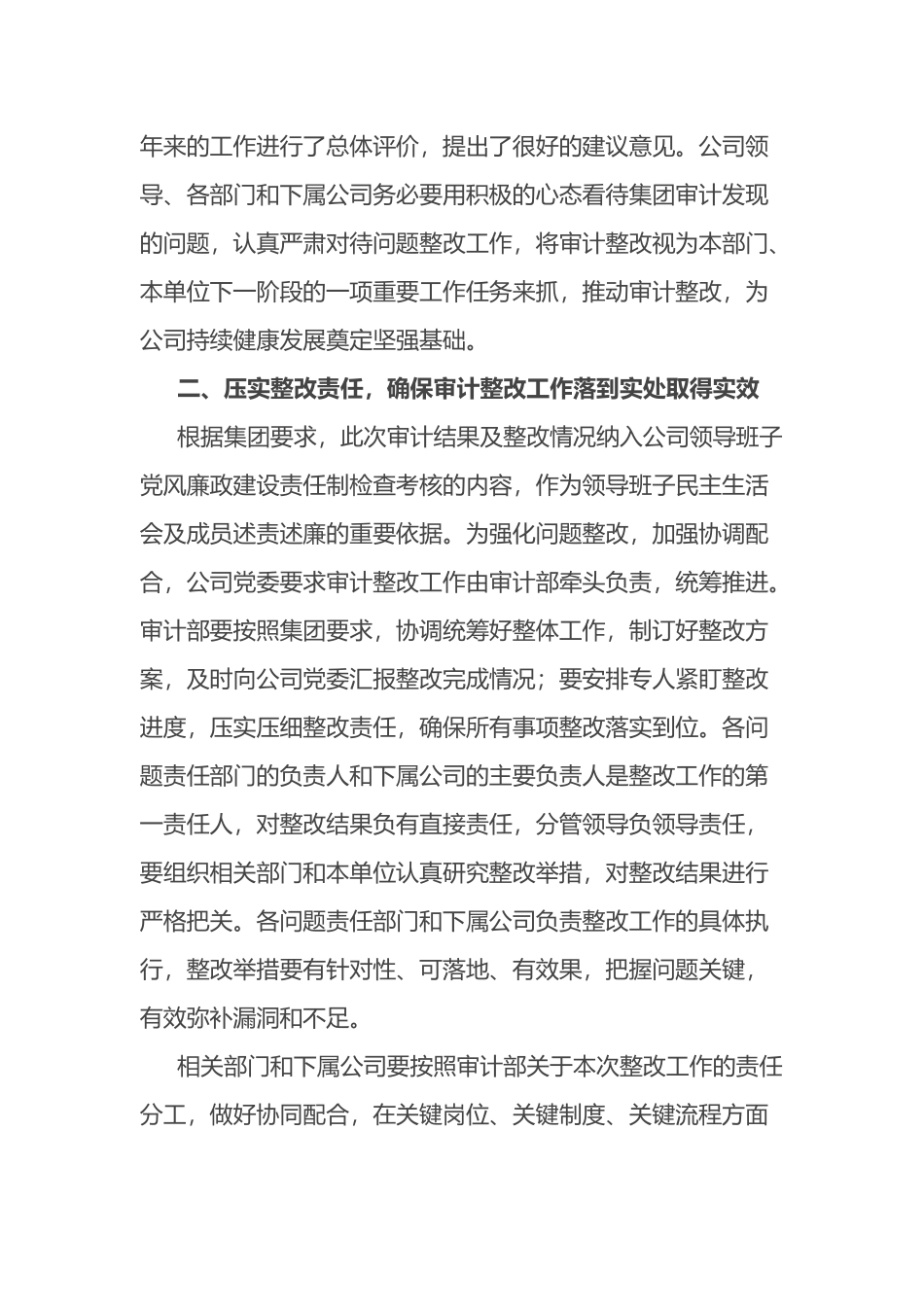 国企领导在审计整改启动会上的讲话_第2页