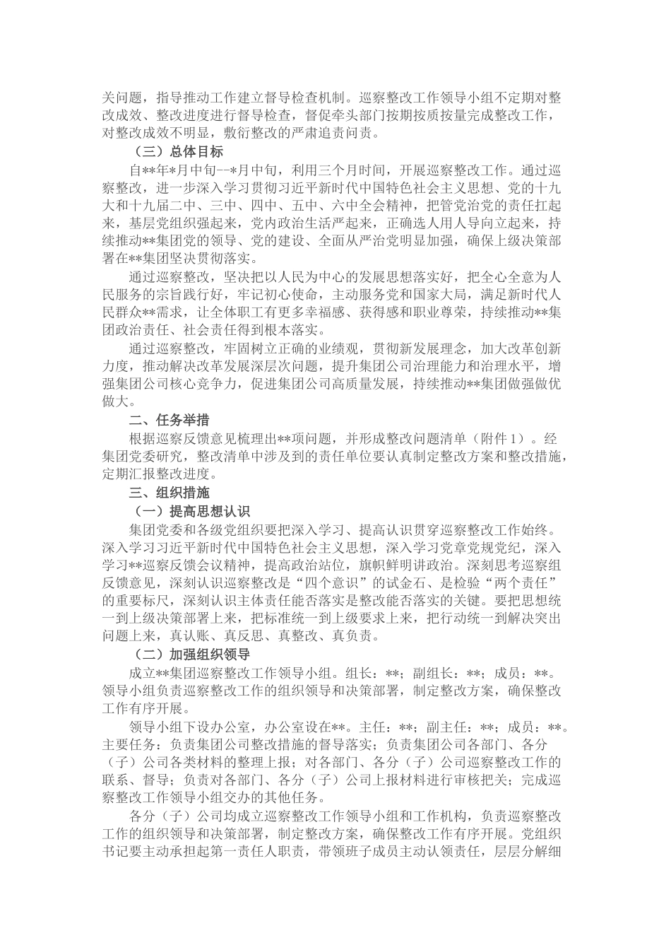 某国有企业落实巡察整改工作方案_第2页