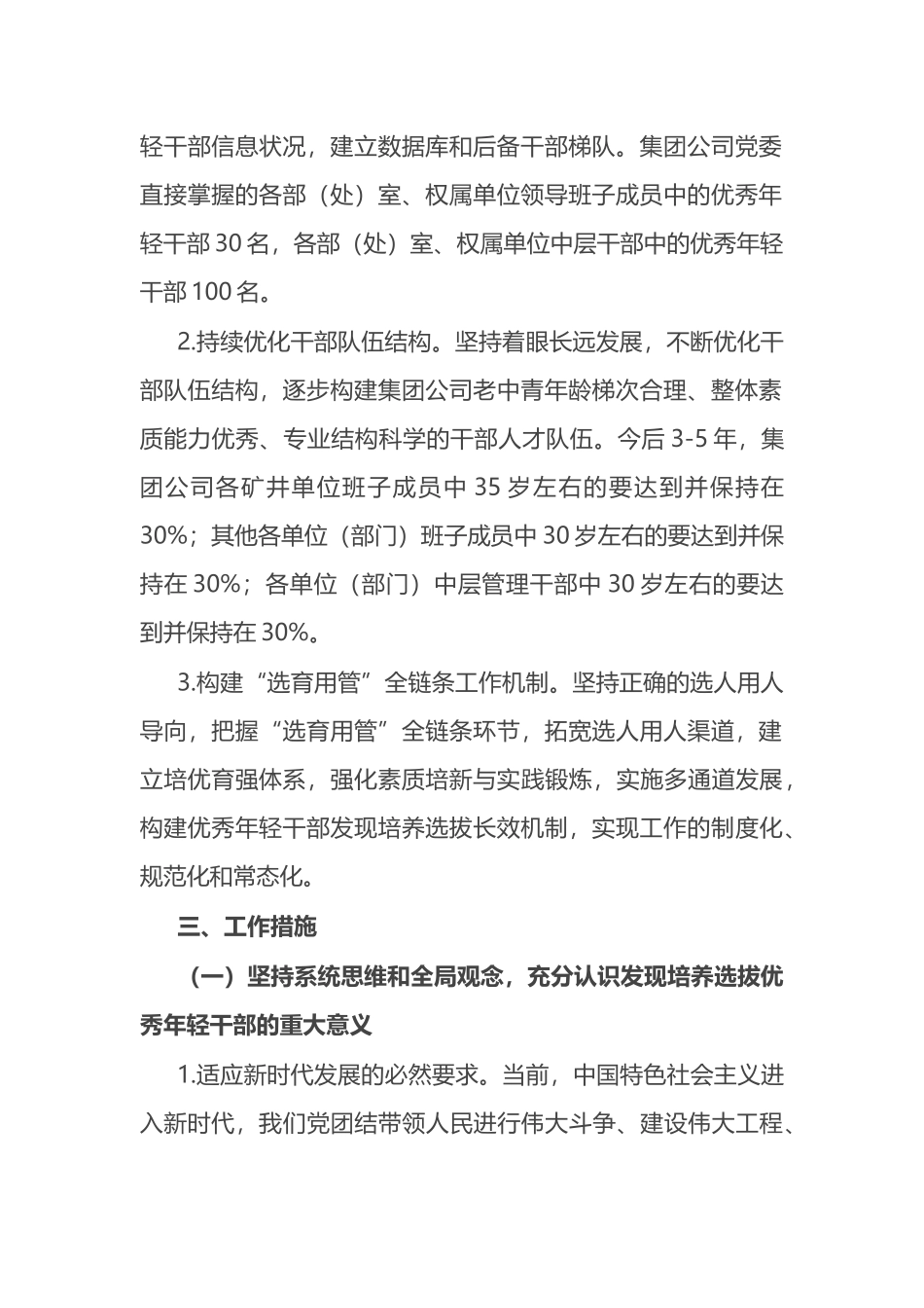 集团公司《关于适应新时代要求大力发现培养选拔优秀年轻干部的中期规划》的方案_第2页