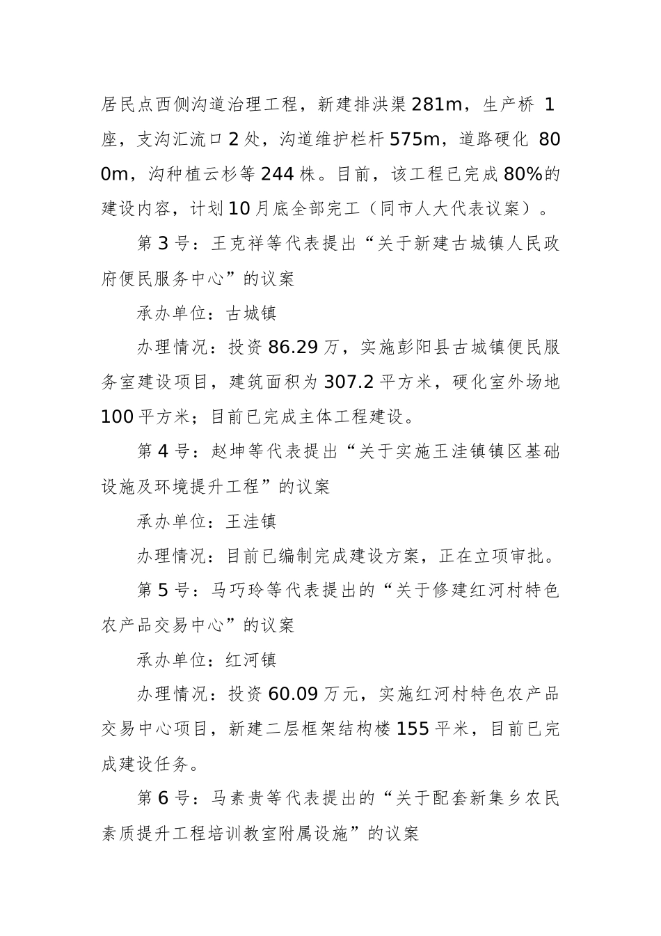彭阳县政府办关于县人大代表建议（议案）及政协委员提案（重点提案）办理情况的汇报__第2页