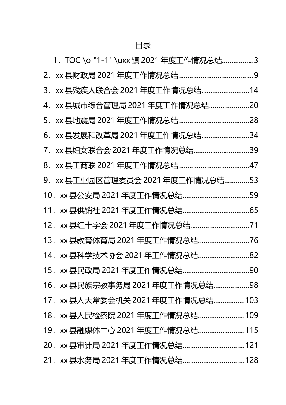 党政机关各部门2021年工作情况总结汇编（47篇）_第1页