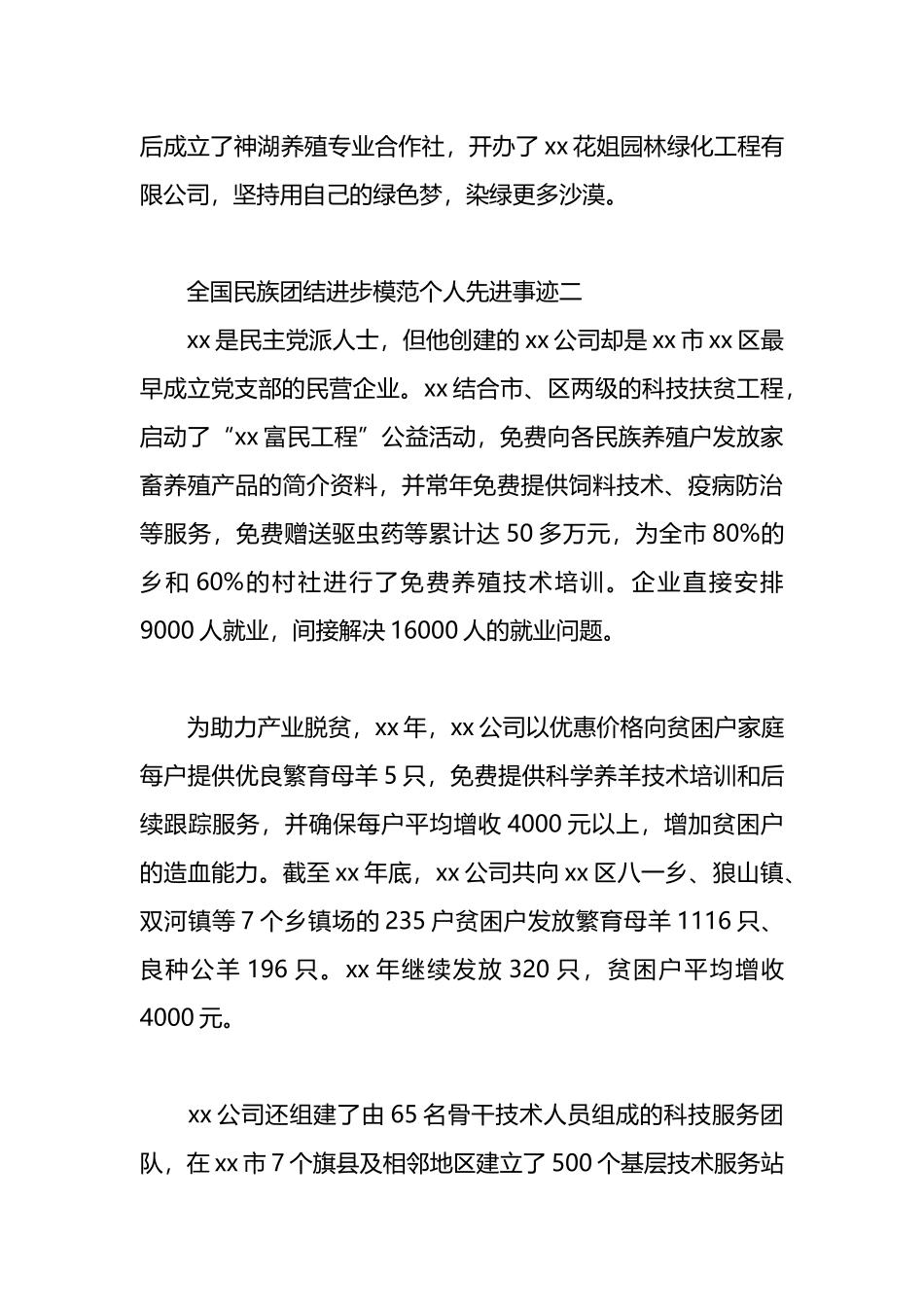 全国民族团结进步模范个人先进事迹汇编（10篇）.docx_第2页