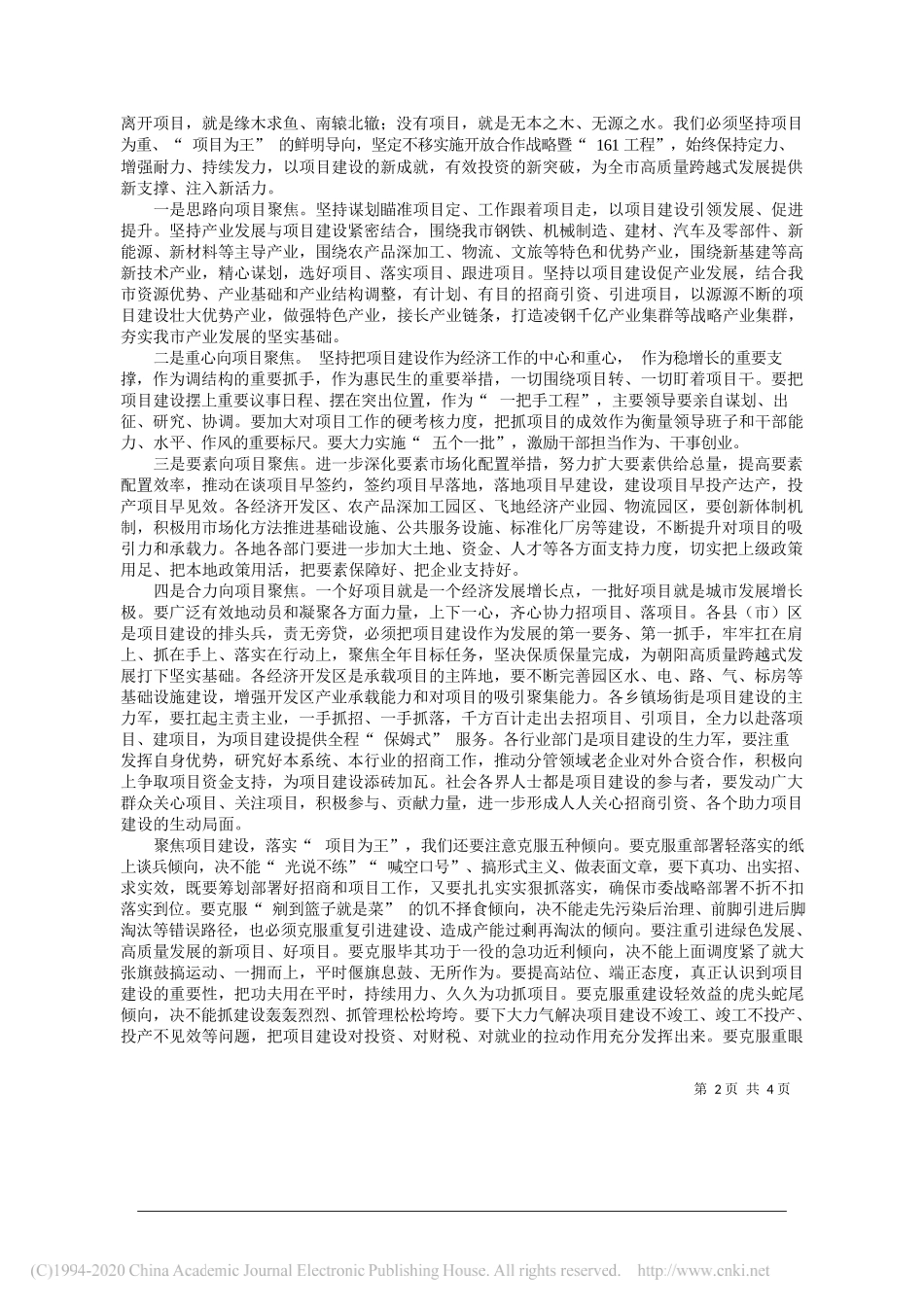 市委副书记市长谢卫东：坚定不移把项目为王落到实处_第2页