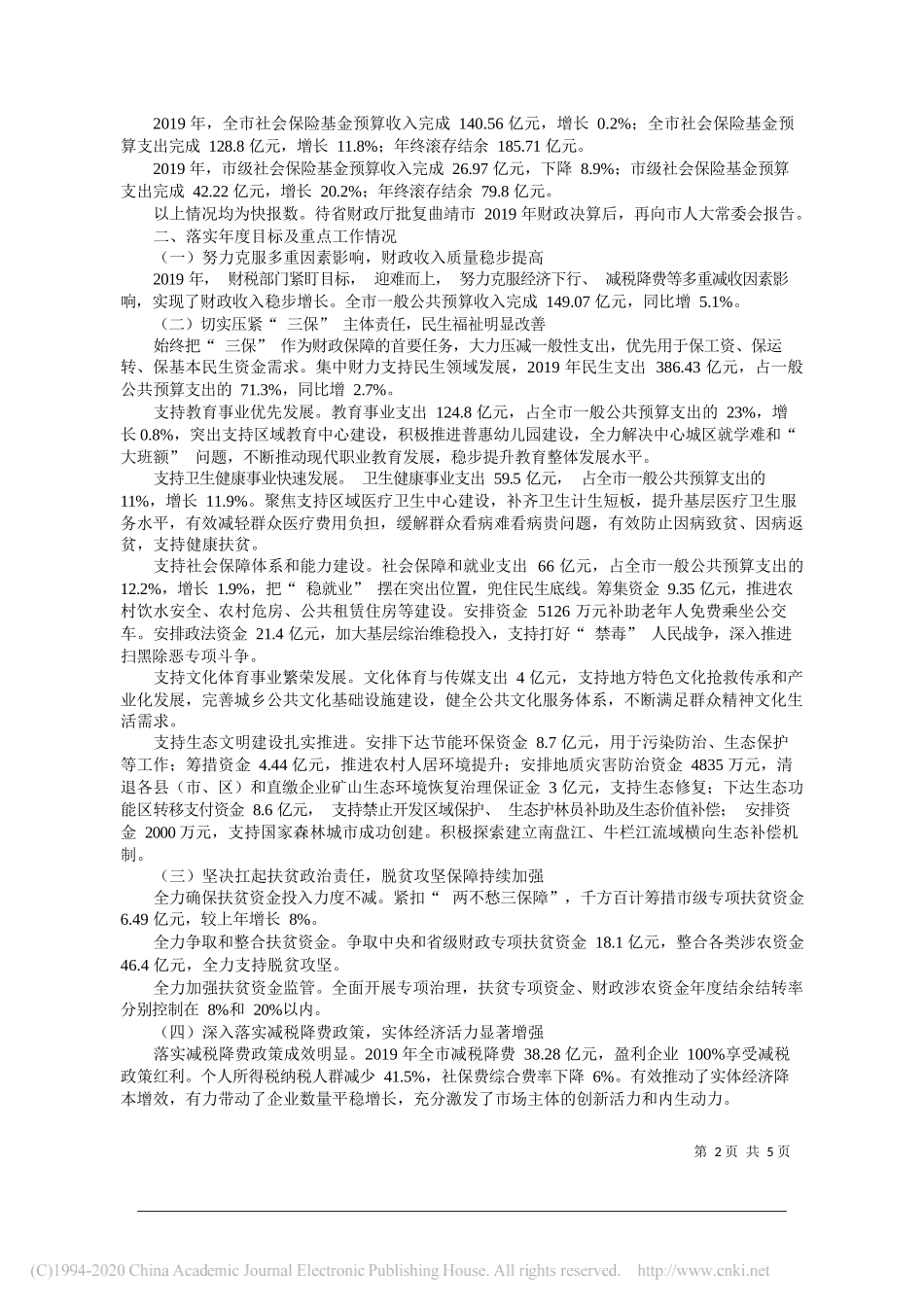 2019年地方财政预算执行_省略_20年地方财政预算_草案_第2页