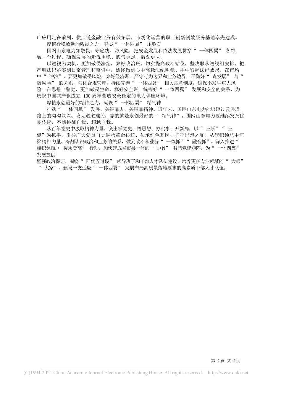 国网山东省电力公司董事长、党委书记蒋斌：精准落实一体四翼发展布局实现企业高质量发展_第2页