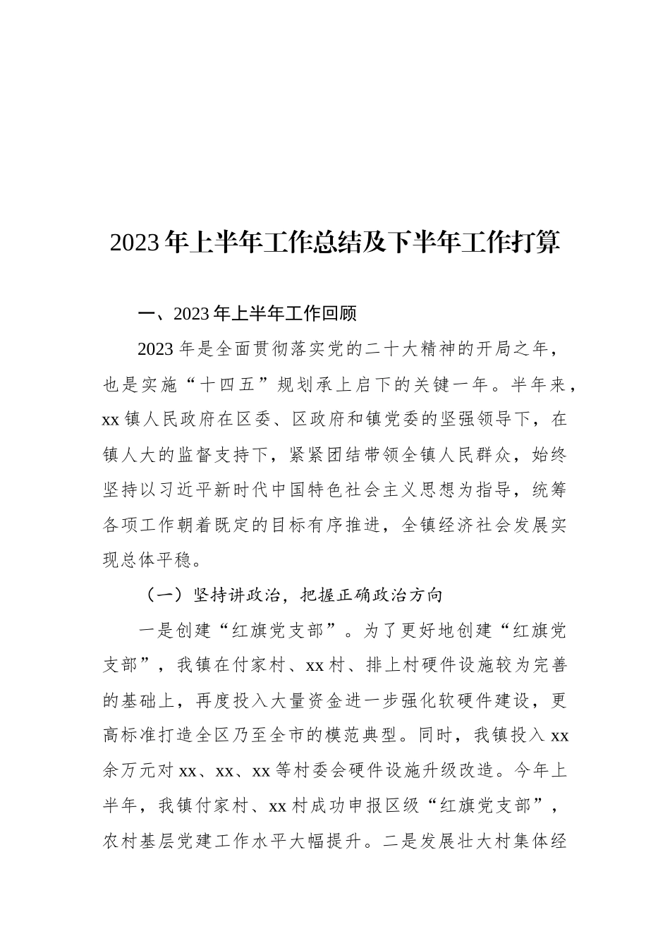 2023年上半年工作总结及下半年工作计划汇编（10篇）（含镇乡、街道）_第2页