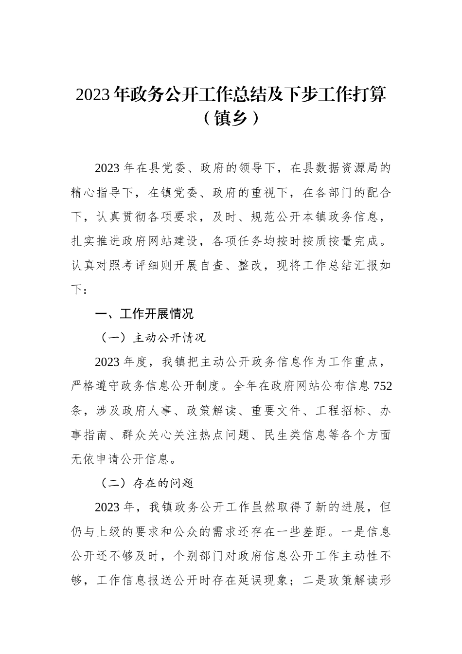 2023年政务公开工作总结及下步工作打算汇编（10篇）_第2页